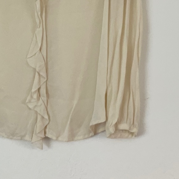 Joie cream long sleeve ruffle button up blouse - Picture 2 of 4